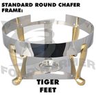 Food Grade Metal Chafing Dish , Round Roll Top Chafer Durable For Banquet Service