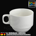 5 Star Hotel Supply 180ml White Porcelain Stackable Coffee Cup with Saucer